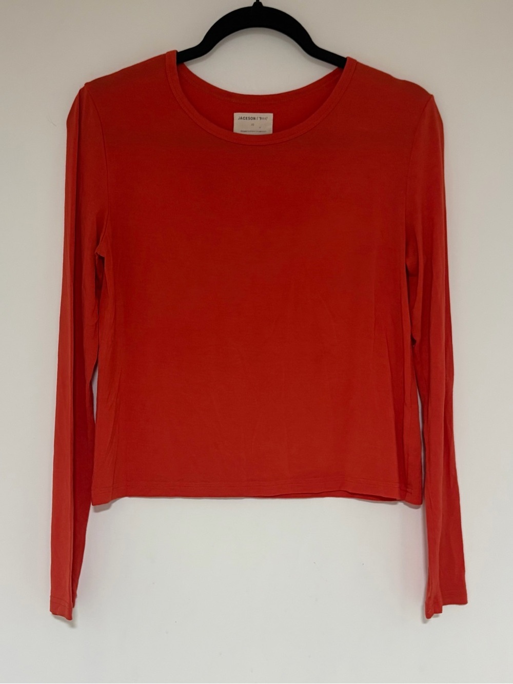 Jackson Rowe Women’s Orange Modal Blend Long Sleeve Tee Shirt Size XS